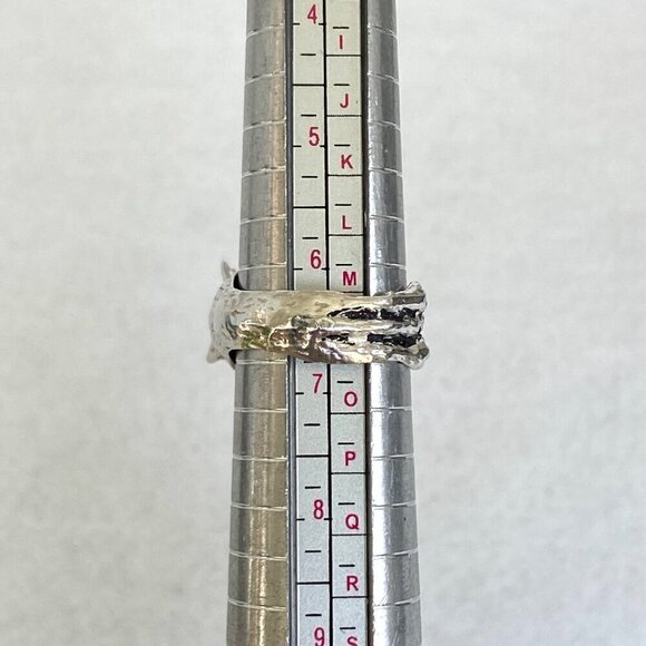 Sterling Silver 925 Adjustable 3D Cat Kitten Animal Wide Band Bypass Ring Sz 6 - Picture 9 of 16